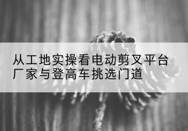 彭阳电动剪叉升降平台厂家-从工地实操看电动剪叉平台厂家与登高车挑选门道